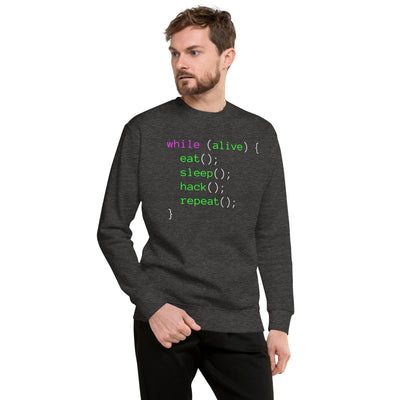 Eat sleep hack repeat - Unisex Premium Sweatshirt