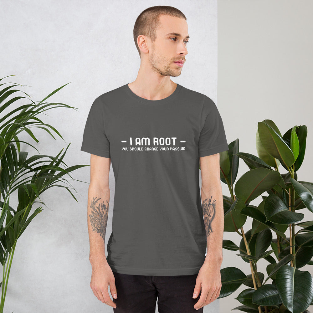 i am root - Short-Sleeve Unisex T-Shirt (back print)