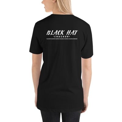 Black Hat Hacker V2 - Short-Sleeve Unisex T-Shirt (back print)