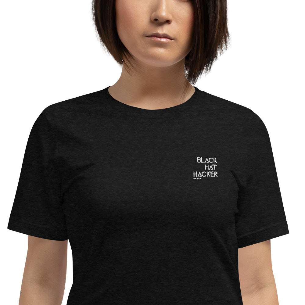 Black Hat Hacker - Short-Sleeve Unisex T-Shirt (embroidered )