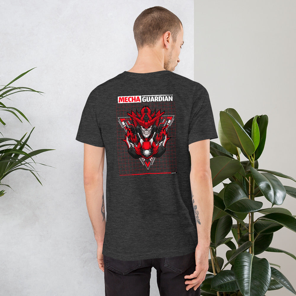 Red Mecha Guardian - Short-Sleeve Unisex T-Shirt (back print)