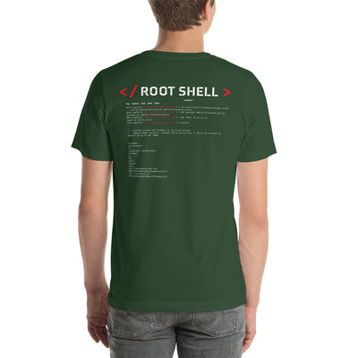 root shell - Short-Sleeve Unisex T-Shirt (back print)