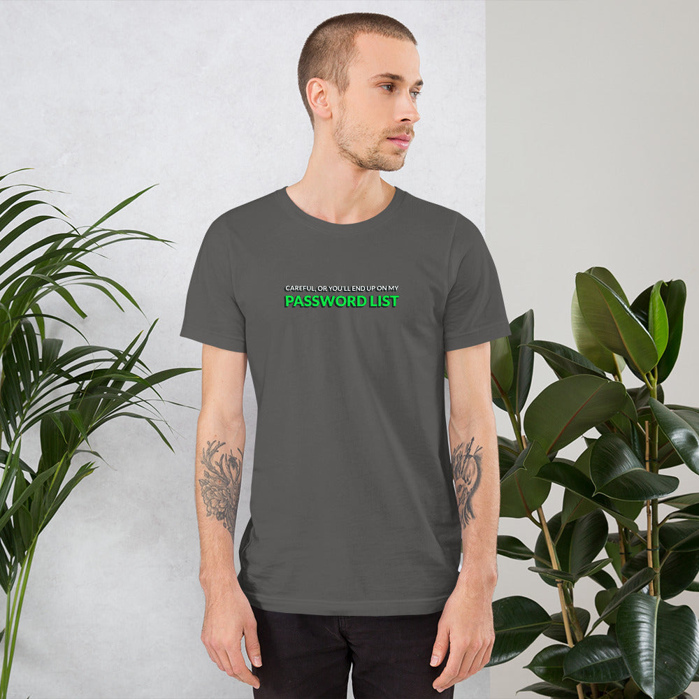 Password List - Short-Sleeve Unisex T-Shirt