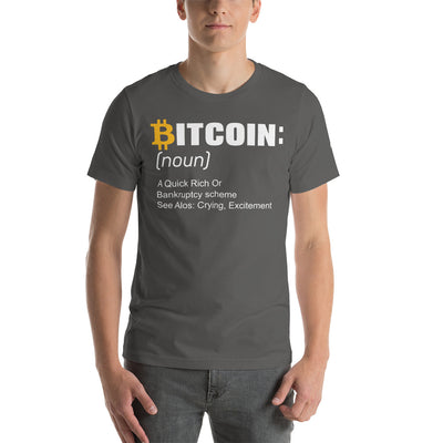 Bitcoin definition ( Yellow Cap B ) - Unisex t-shirt