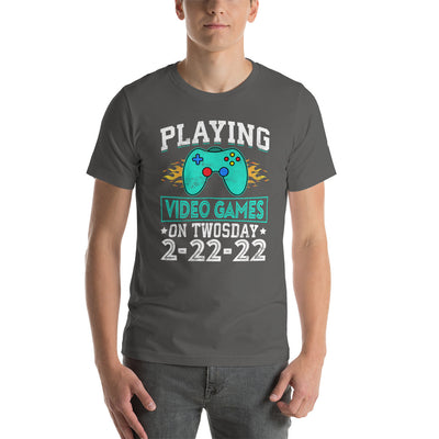 Playing Videogames on Twosday Unisex t-shirt
