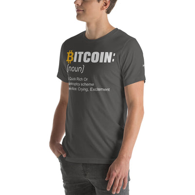 Bitcoin definition ( Yellow Cap B ) - Unisex t-shirt
