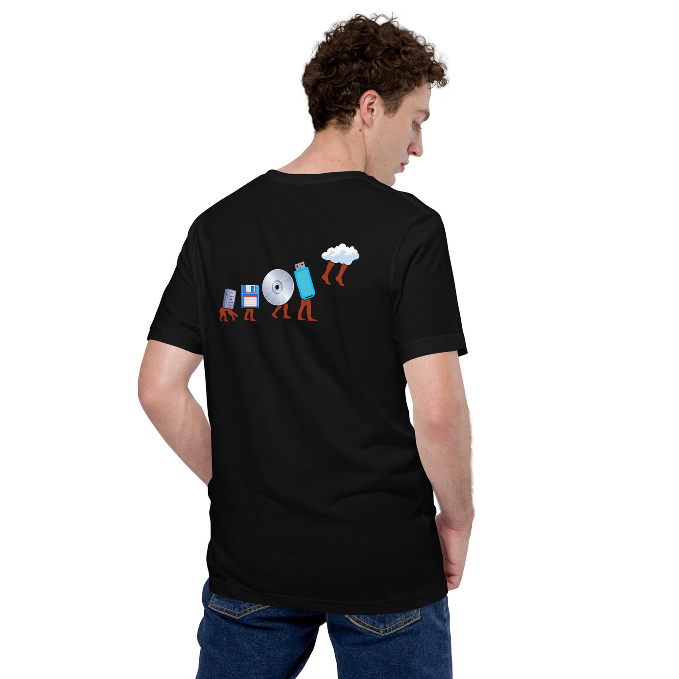 Evolution of data storage - Unisex t-shirt (back print)