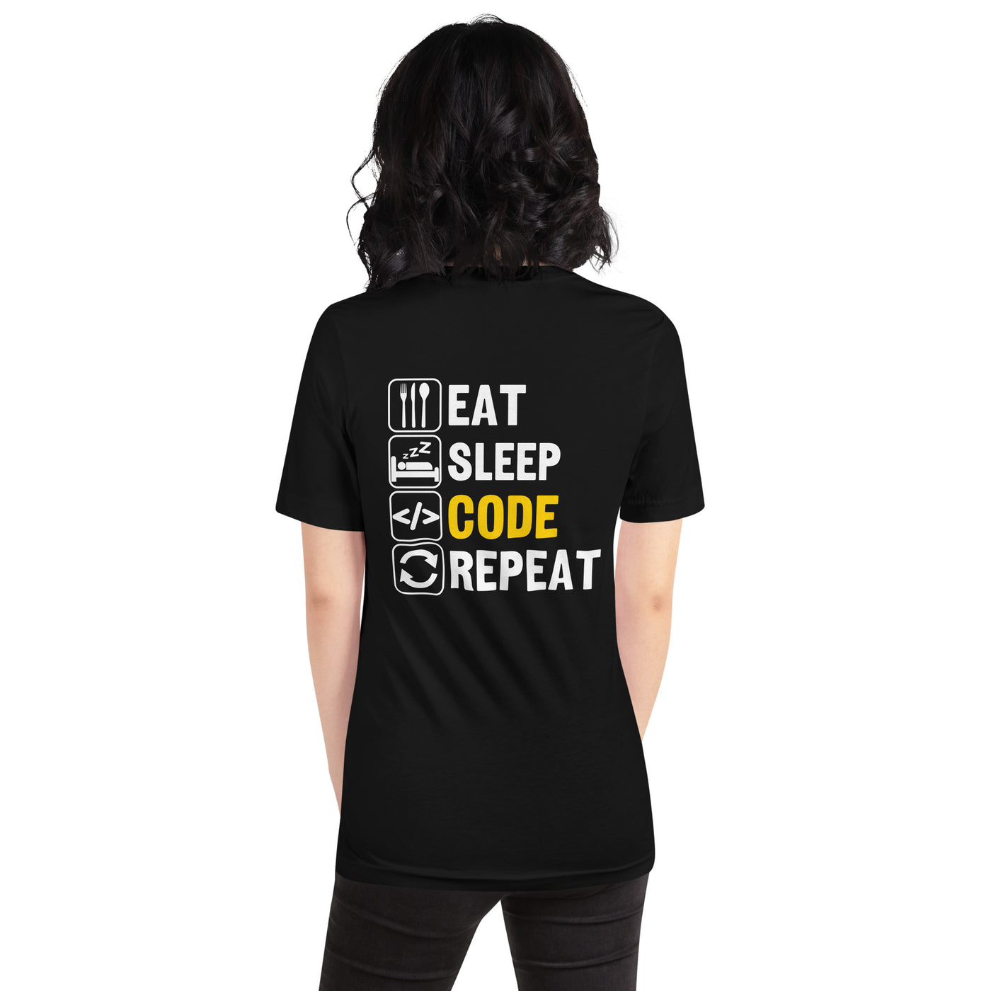 Eat Sleep Code Repeat - Unisex t-shirt (back print)