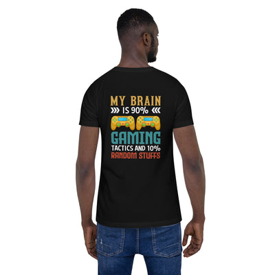 Ar My Brain is 90% Gaming Tactics Unisex t-shirt ( Back Print )