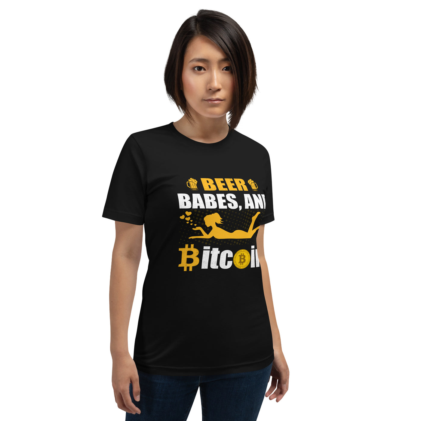 Beer Babe and Bitcoin Unisex t-shirt