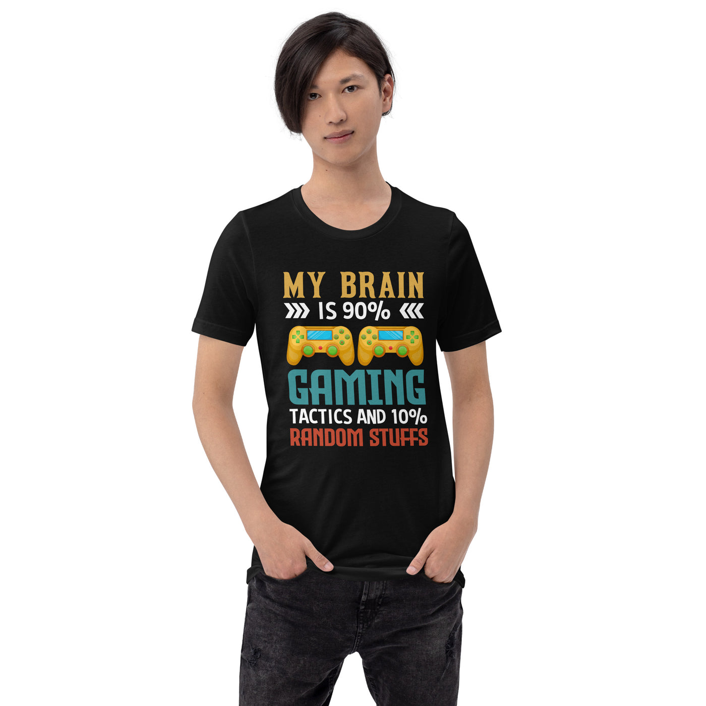 Ar My Brain is 90% Gaming Tactics Unisex t-shirt