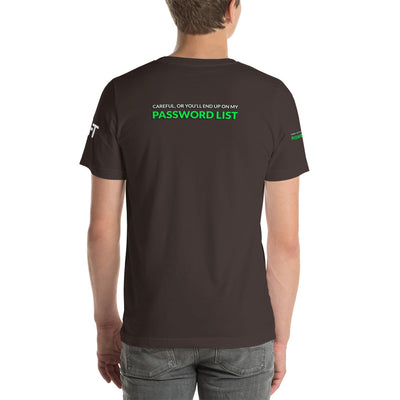 Password List - Short-Sleeve Unisex T-Shirt (all sides print)