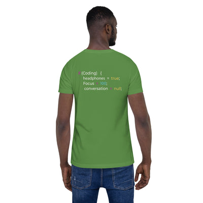 If coding headphones true focus 100 conversation null - Unisex t-shirt (back print)