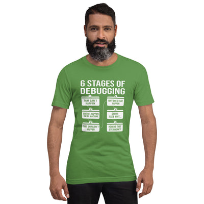 6 Stages of Debugging - Unisex t-shirt