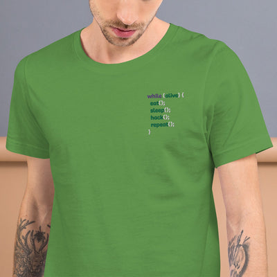 Eat sleep hack repeat - Unisex t-shirt (embroidered)