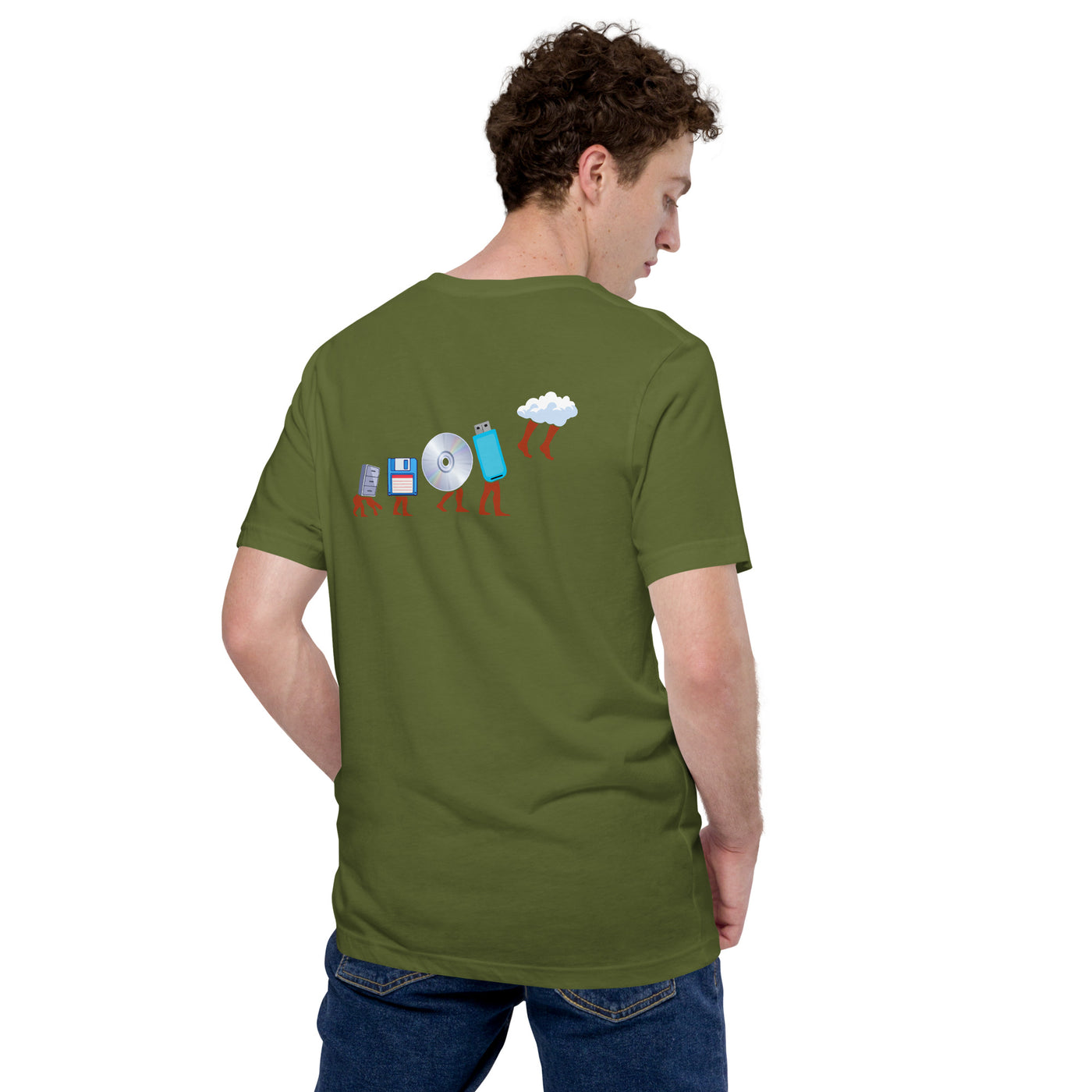 Evolution of data storage - Unisex t-shirt (back print)