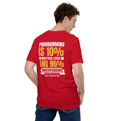 Programming is 10% writing code - Unisex t-shirt (back print)