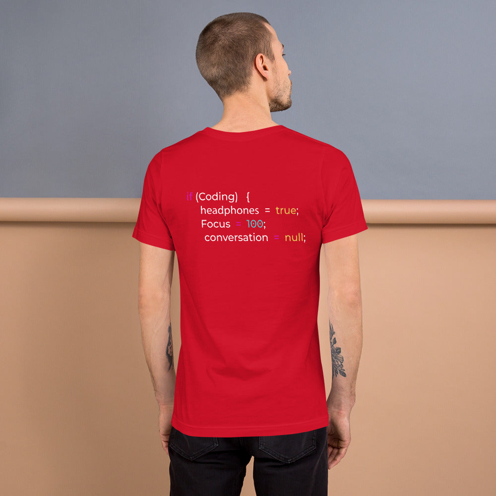 Funny Joke Programming if Coding Unisex t-shirt ( Back Print )