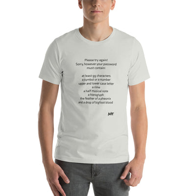 Sorry, however your password must contain - Short-Sleeve Unisex T-Shirt