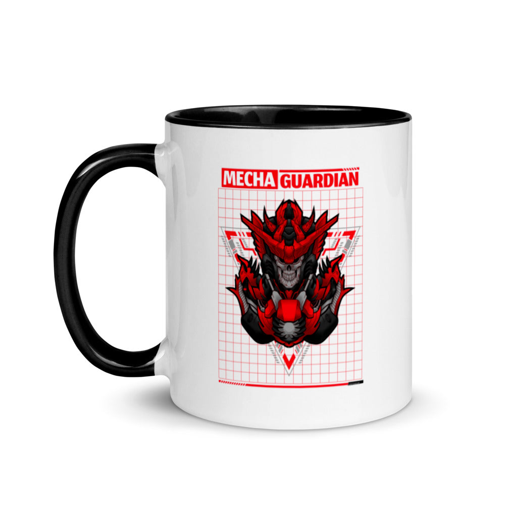 Red Mecha Guardian - Mug with Color Inside