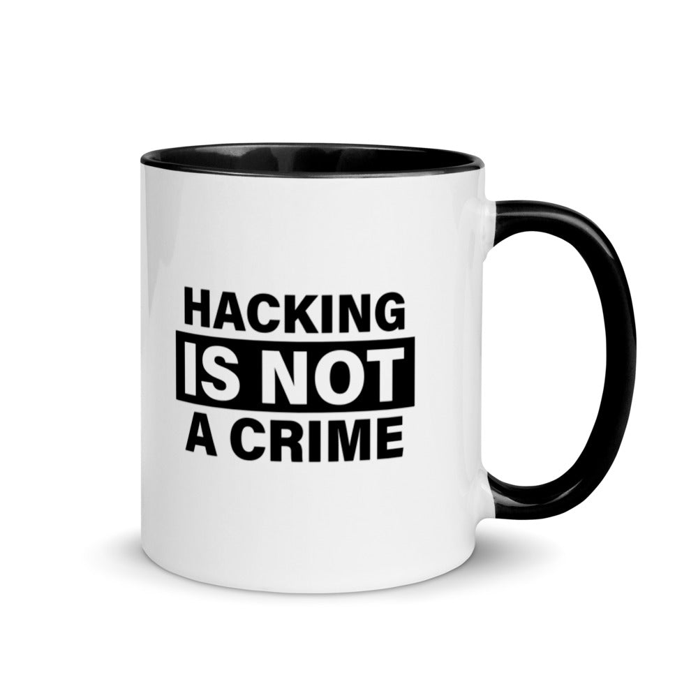 Hacking is not a crime - Mug with Color Inside