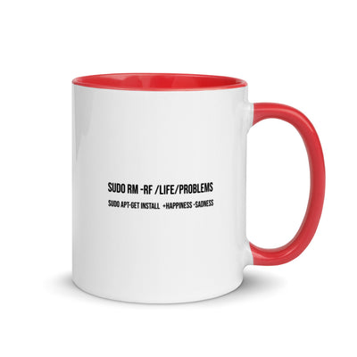 sudo rm -rf lifeproblems - Mug with Color Inside