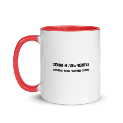 sudo rm -rf lifeproblems - Mug with Color Inside