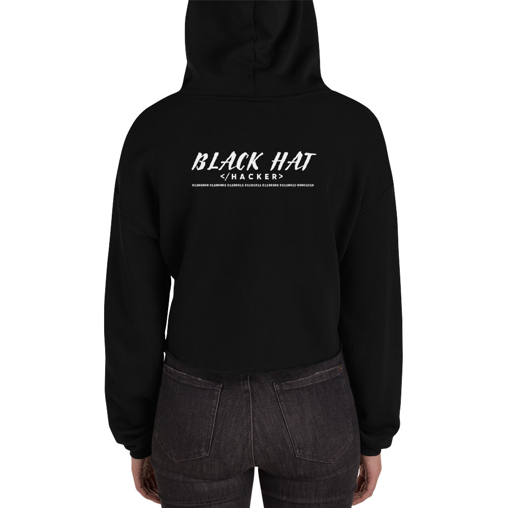 Black Hat Hacker V2 - Crop Hoodie (back print)