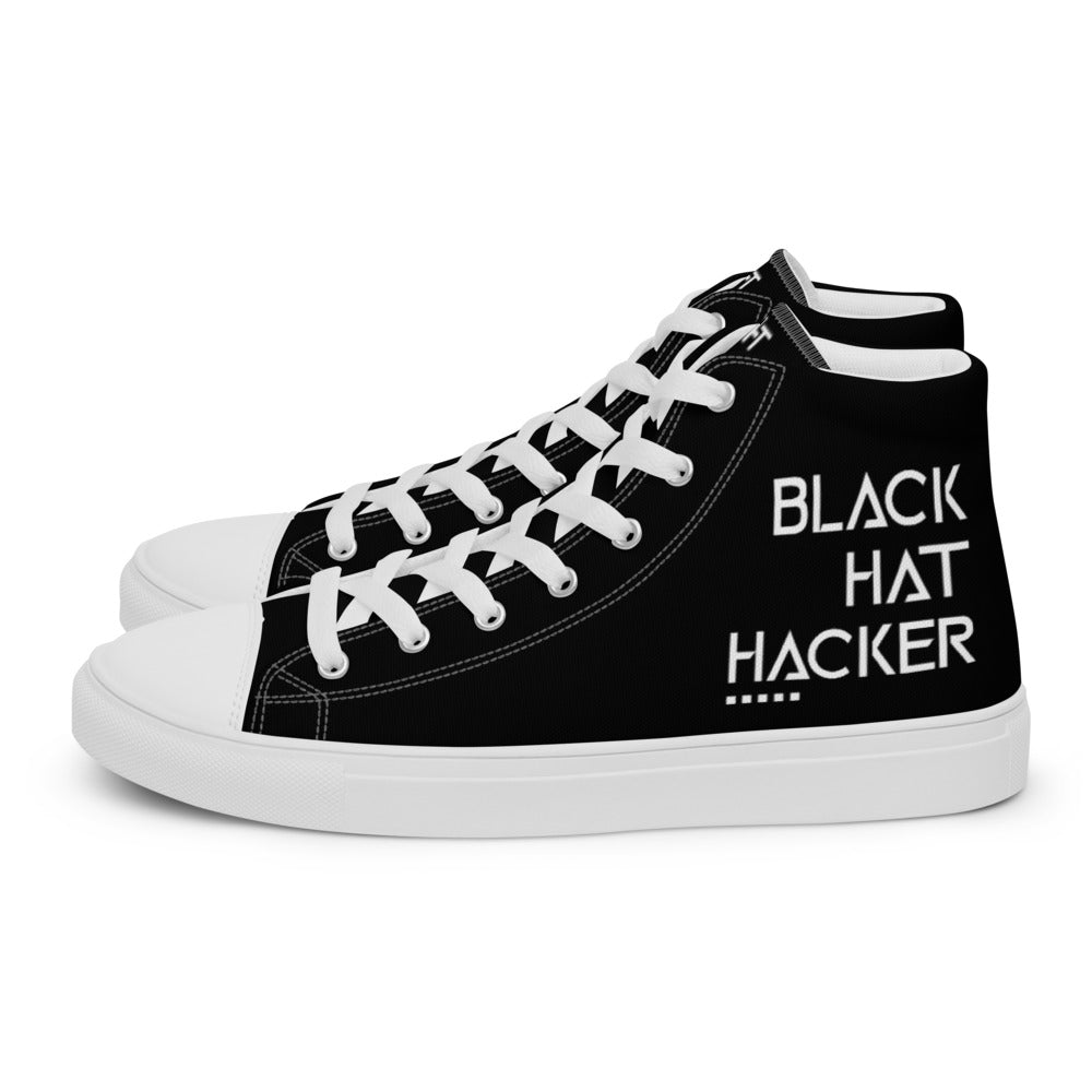 Black Hat Hacker v1 - Women’s high top canvas shoes